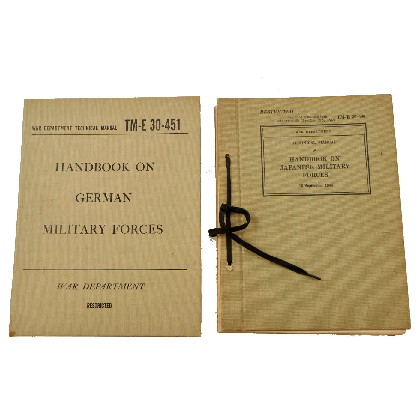 Original U.S. WWII Enemy Technical Manuals For German Military Forces and Japanese Military Forces - 2 Handbooks