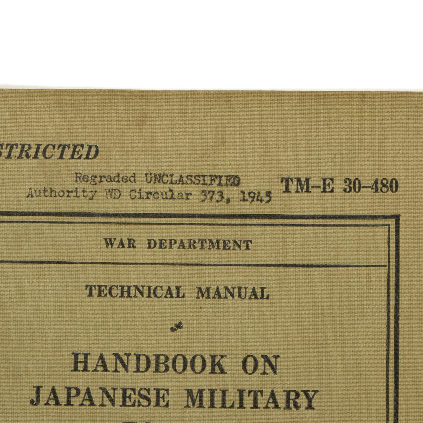 Original U.S. WWII Enemy Technical Manuals For German Military Forces and Japanese Military Forces - 2 Handbooks