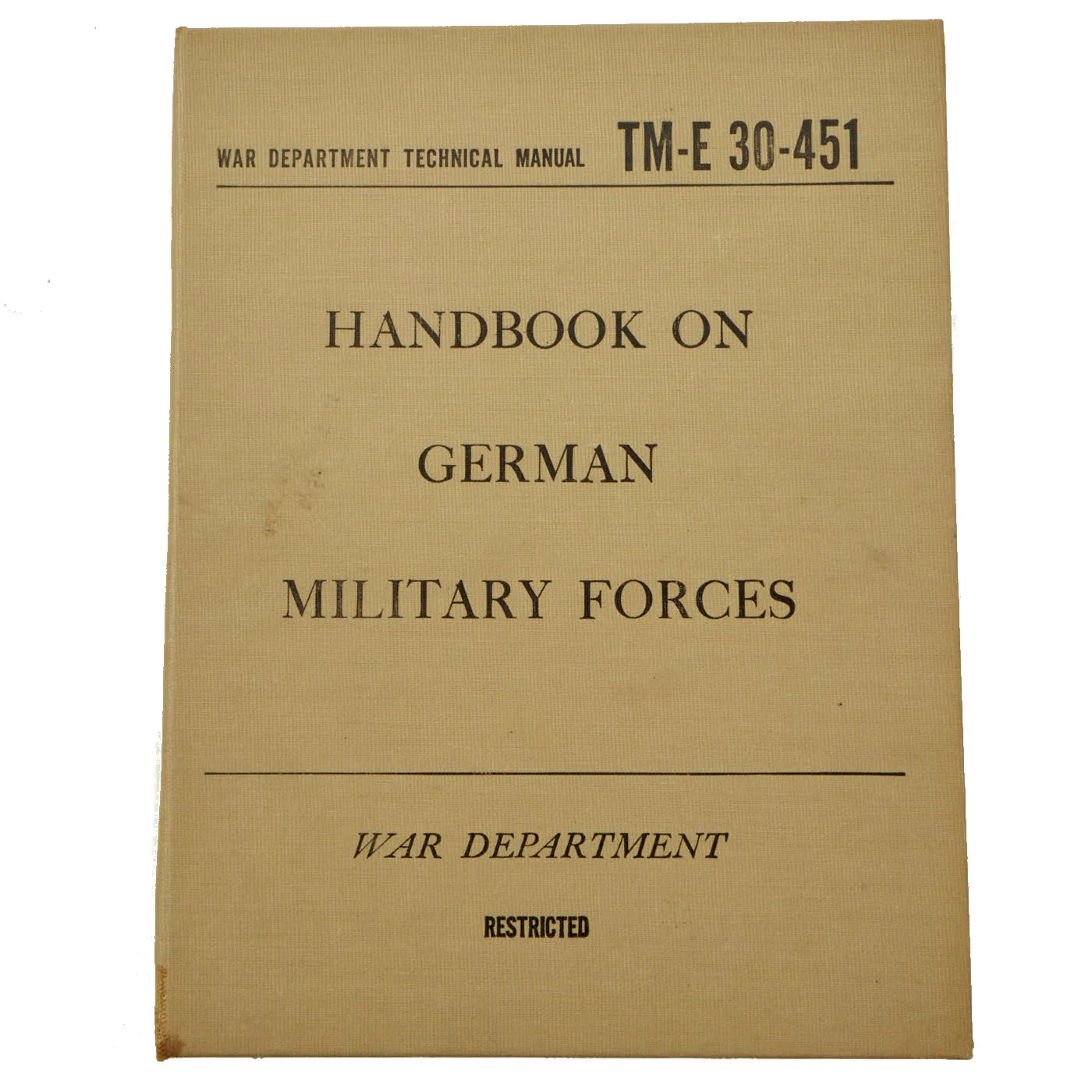 Original U.S. WWII Enemy Technical Manuals For German Military Forces and Japanese Military Forces - 2 Handbooks