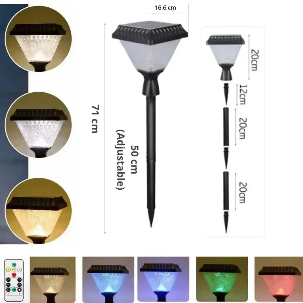 Outdoor Solar Lights For Home, Garden Pathway Decoration Spike Lamps Waterproof with Remote (RGB), Renewed