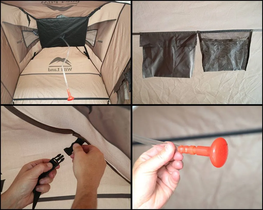 Overland Vehicle Systems Wild Land Camping Gear - Changing Room With Shower and Storage Bag | Universal