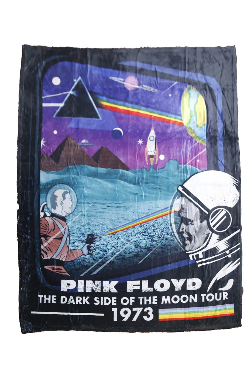 Pink Floyd Fleece Throw Blanket Dark Side Of The Moon Retro