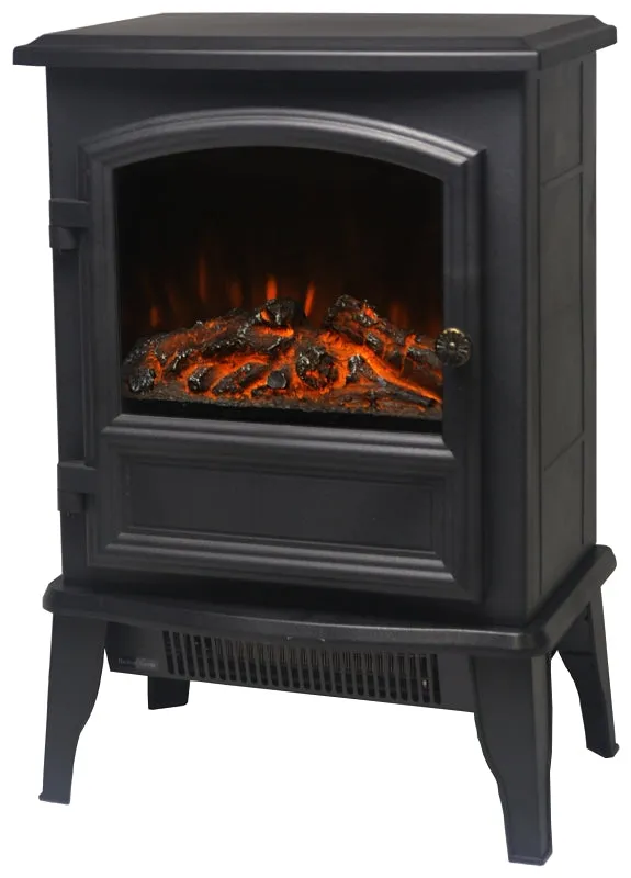 PowerZone FP202-SPA Electric Fireplace Heater, 14-5/8 in W, 9-7/8 in D, 21-3/4 in H, 120 V, Plastic/Metal, Black :EA: QUANTITY: 1