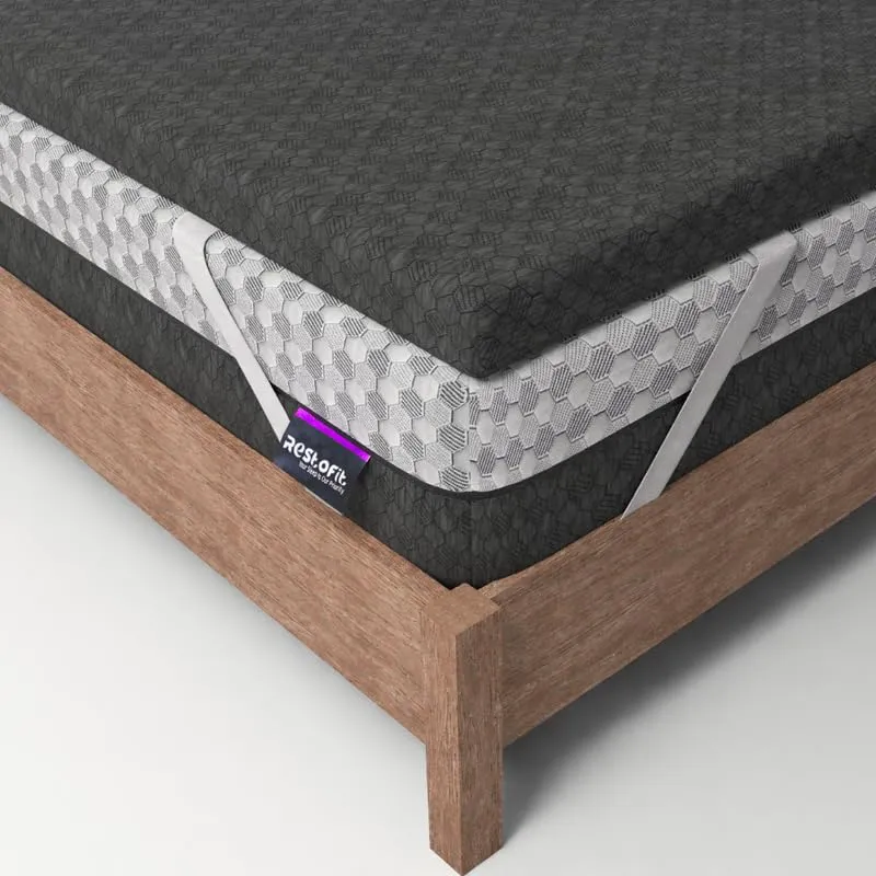 Restofit 2 Inch Medium Firm Mattress Topper | 72x48x2 Inches, Double Size Topper | High-Density HR Foam for Back Pain, Bed Topper with Spun Fabric, Soft& Breathable