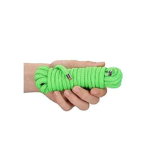 Shots Ouch! Glow in the Dark Rope 5 m/16 ft. Neon Green