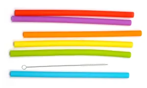 Silicone Smoothie Straw- set of 6