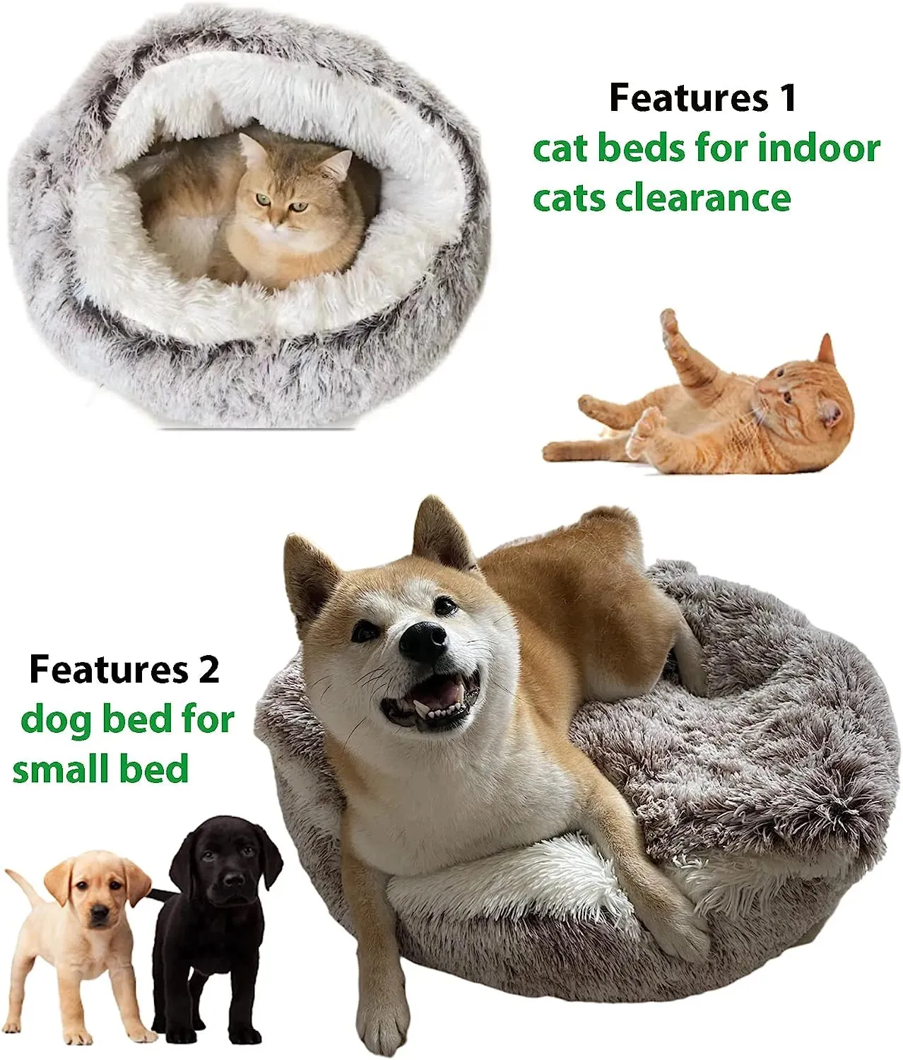 Soft Plush Cozy Pet Bed for Your Cat or Dog