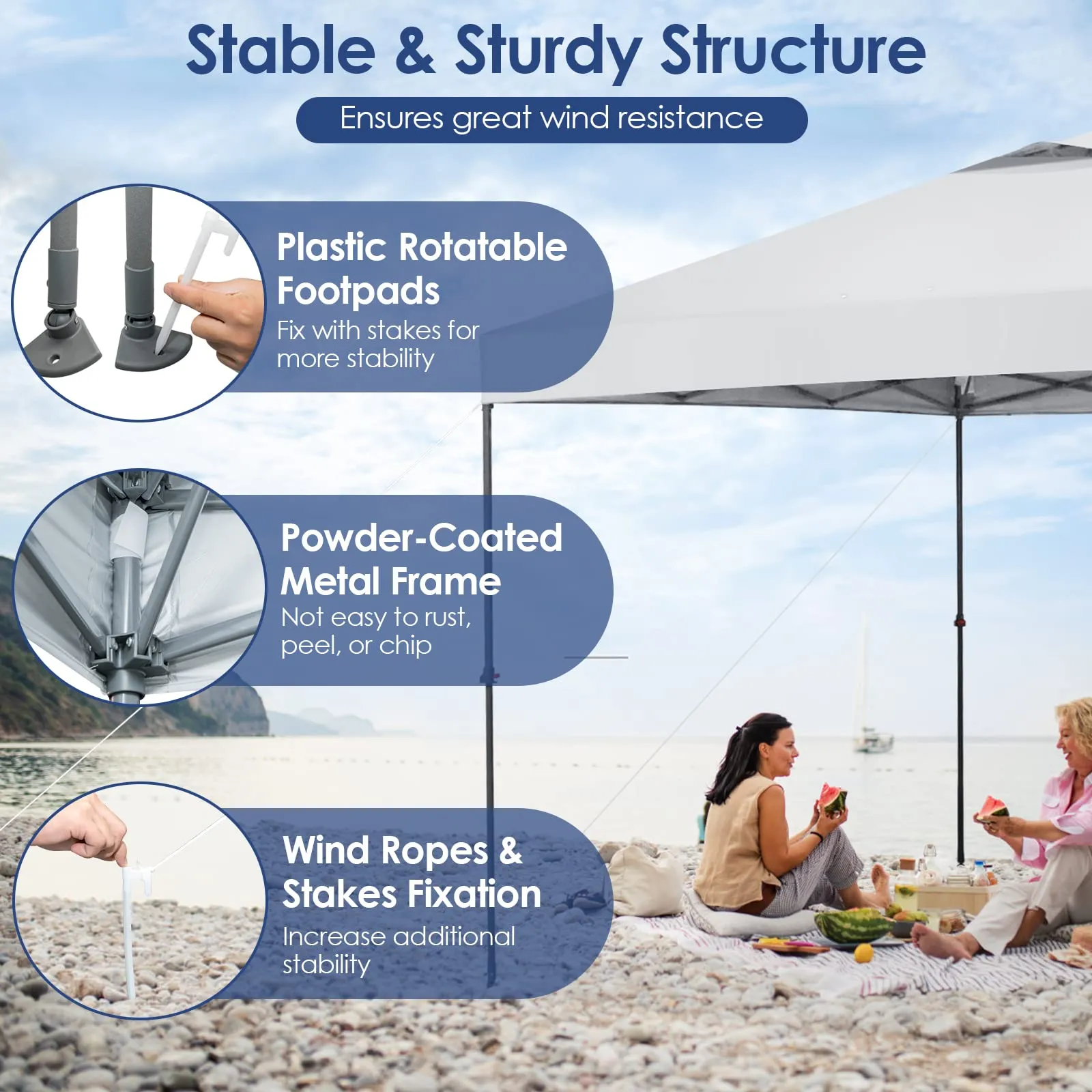 Tangkula 10x10 Ft Pop Up Canopy, 1 Person Set-up Instant Tent with Center Lock