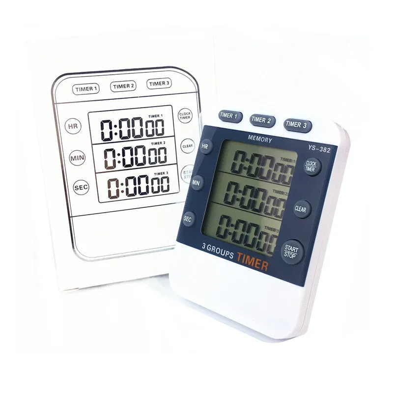 Timer Three Sets of Digital  Learning Kitchen Large Screen Timer