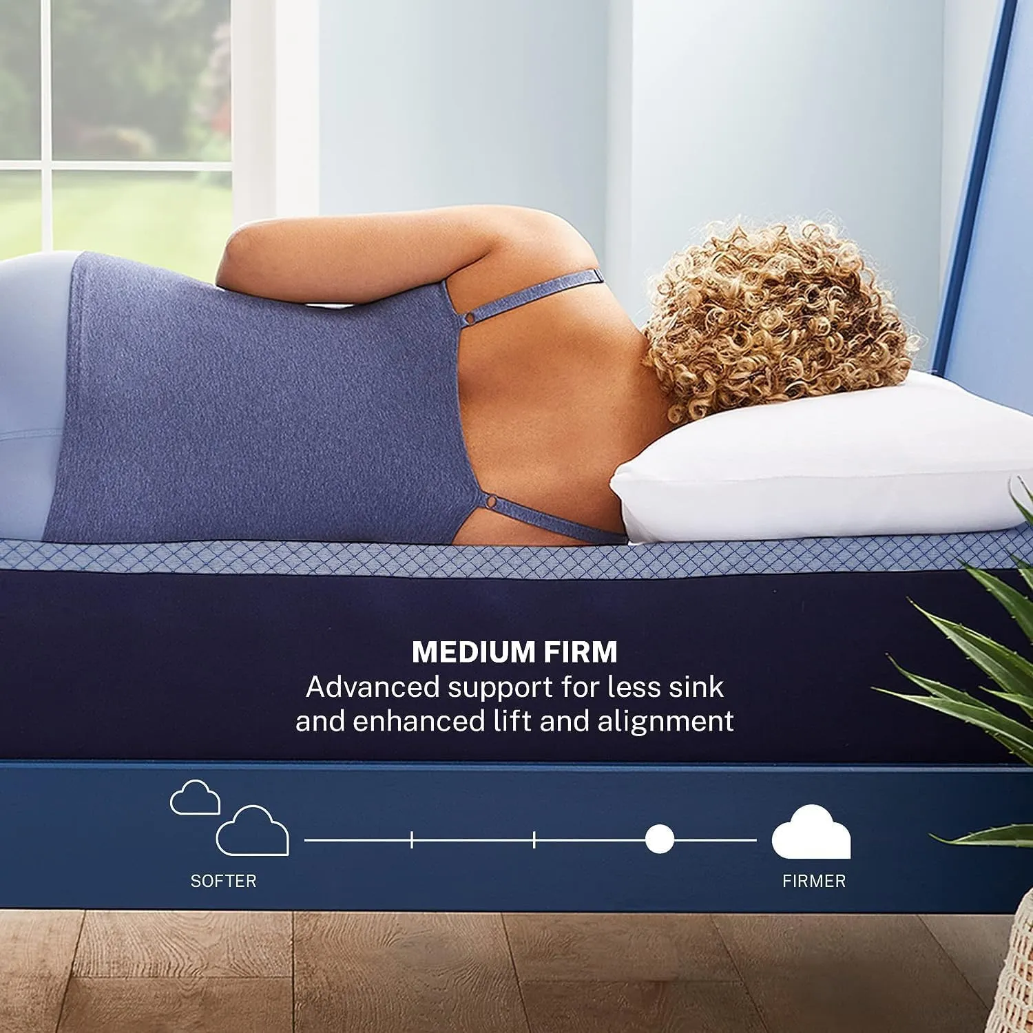 TRENDY VIBES | Queen Size | Orthopedic Mattress Memory Foam Mattress, Mattress Single Bed | 6-Inch | Bed Mattress, Queen Size Mattress (72x60x6 Inches, Medium Firm) - Navy Blue