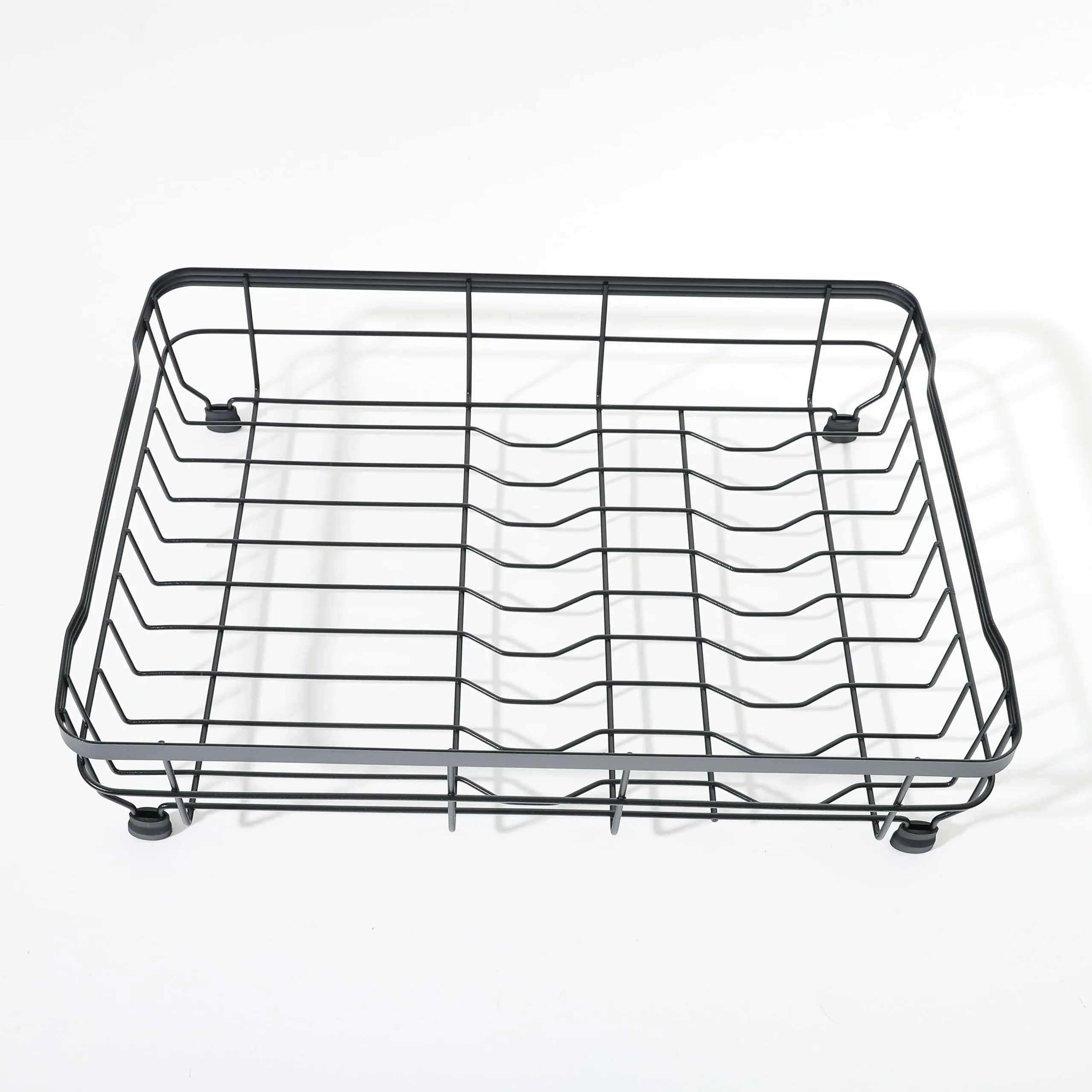 UMAI 2 Tier Iron Kitchen Rack with Utensils Basket Drainer | Dish Drainer Basket for Kitchen | Multipurpose Kitchen Stand | Large Capacity| Space Saving| Black