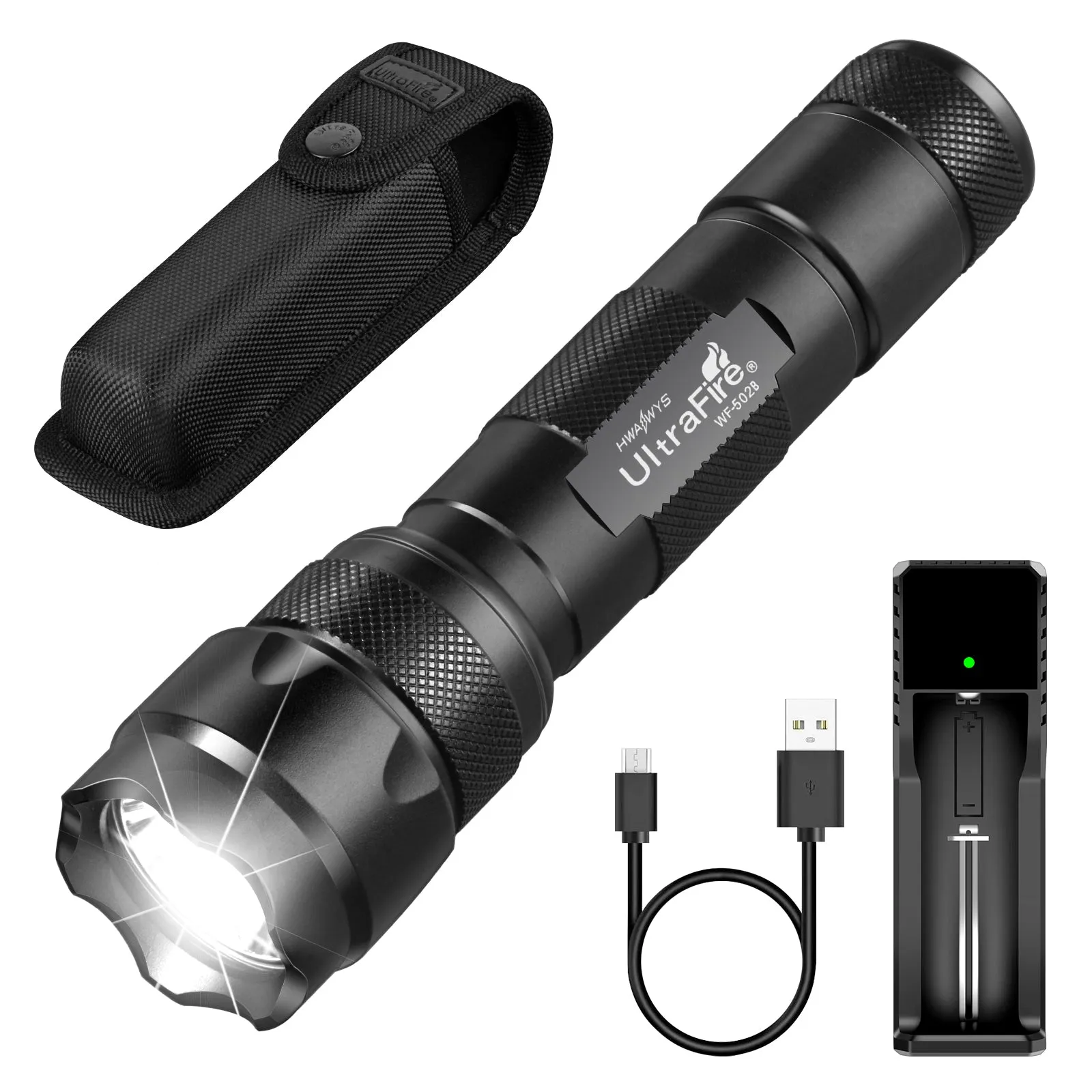 WF-502B Tactical Flashlight With Holster