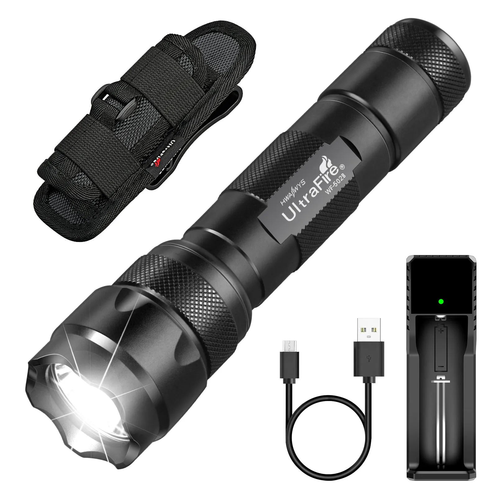 WF-502B Tactical Flashlight With Holster