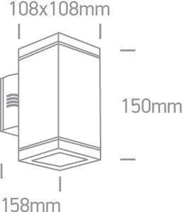 WHITE WALL LIGHT 2xGX53 9w IP54 (PACK OF 6)