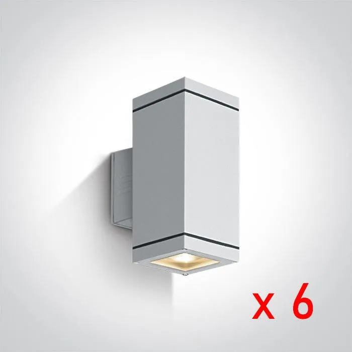 WHITE WALL LIGHT 2xGX53 9w IP54 (PACK OF 6)