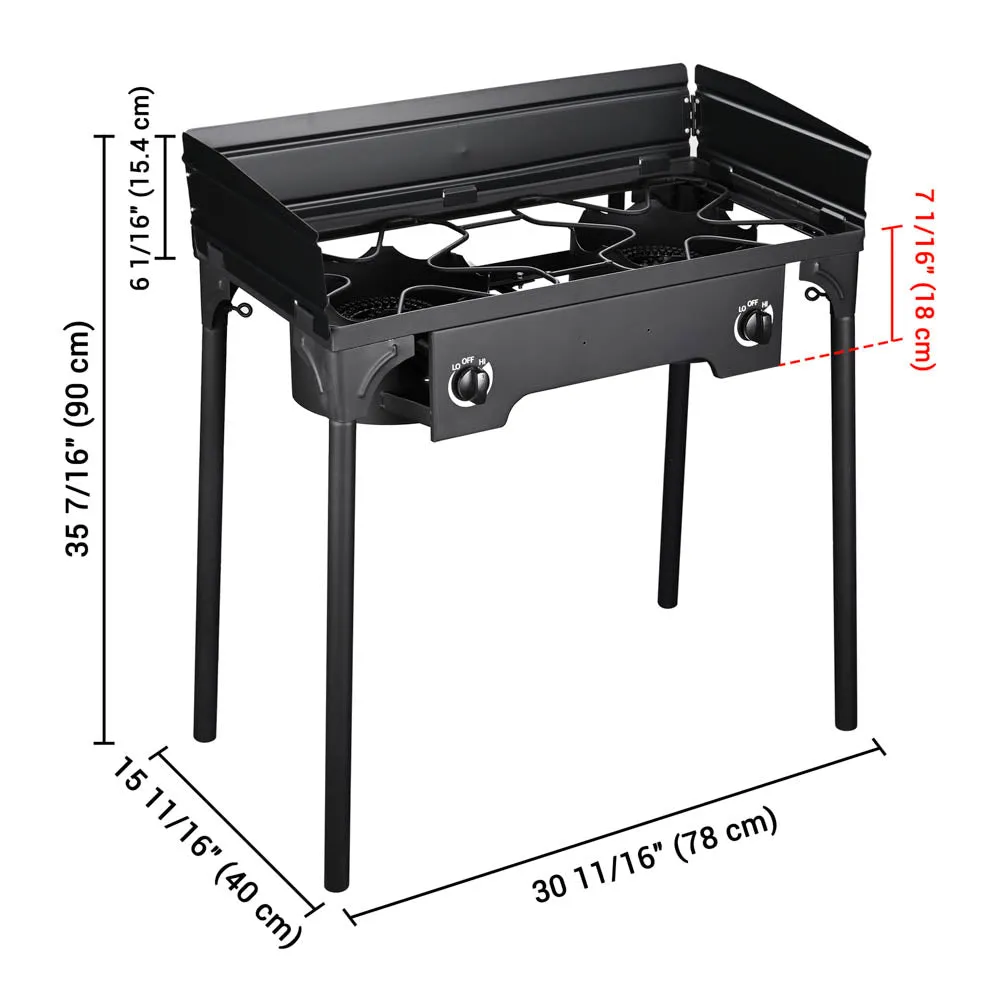 Yescom 32" Outdoor Burner Double Propane Stove with Stand